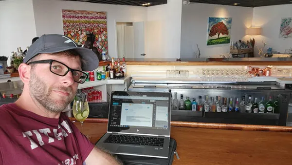 Working from Holland House Hotel in St Maarten